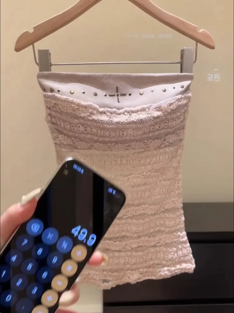 セクシーなショートレースクロップトップ女性の夏のデザイン痩身メッシュビスチェタンクトップ通勤スタイルレギュラー丈ノースリーブトップ