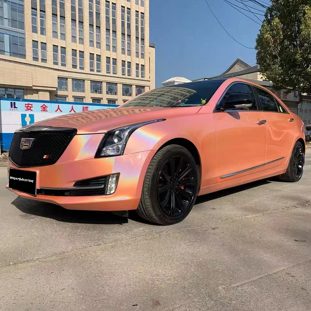 

Supper Laser Gloss Iridescent Laser Orange Car Wrap Custom Iridescent Vinyl Film