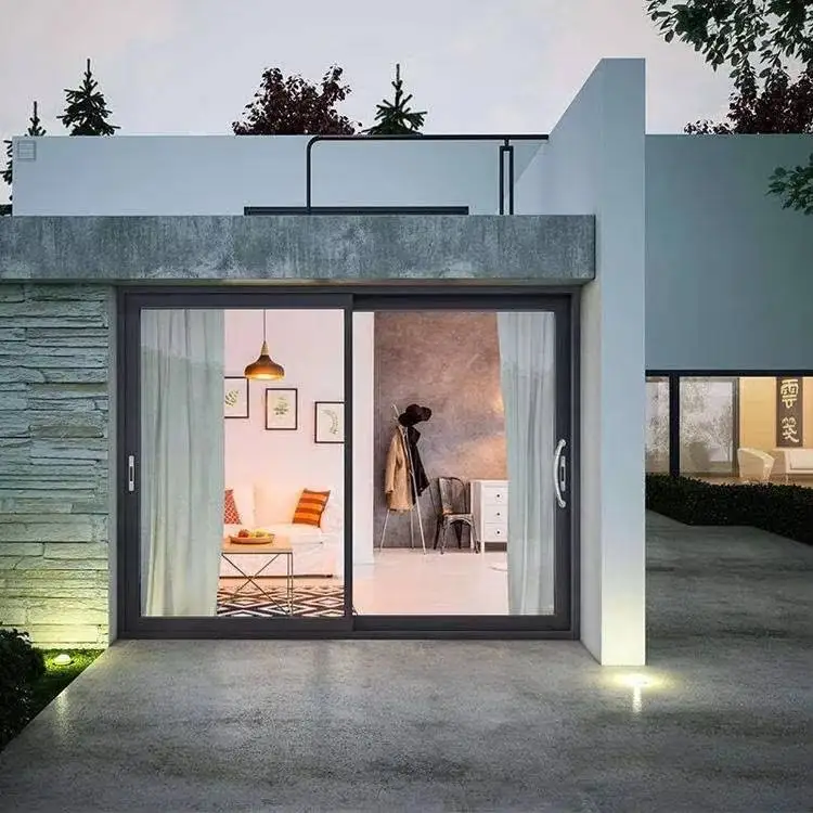 

Factory Direct Sale Aluminum Frame Tempered Glass Sliding Door Hurricane Impact Resistant Glass Doors Balcony Sliding Doors