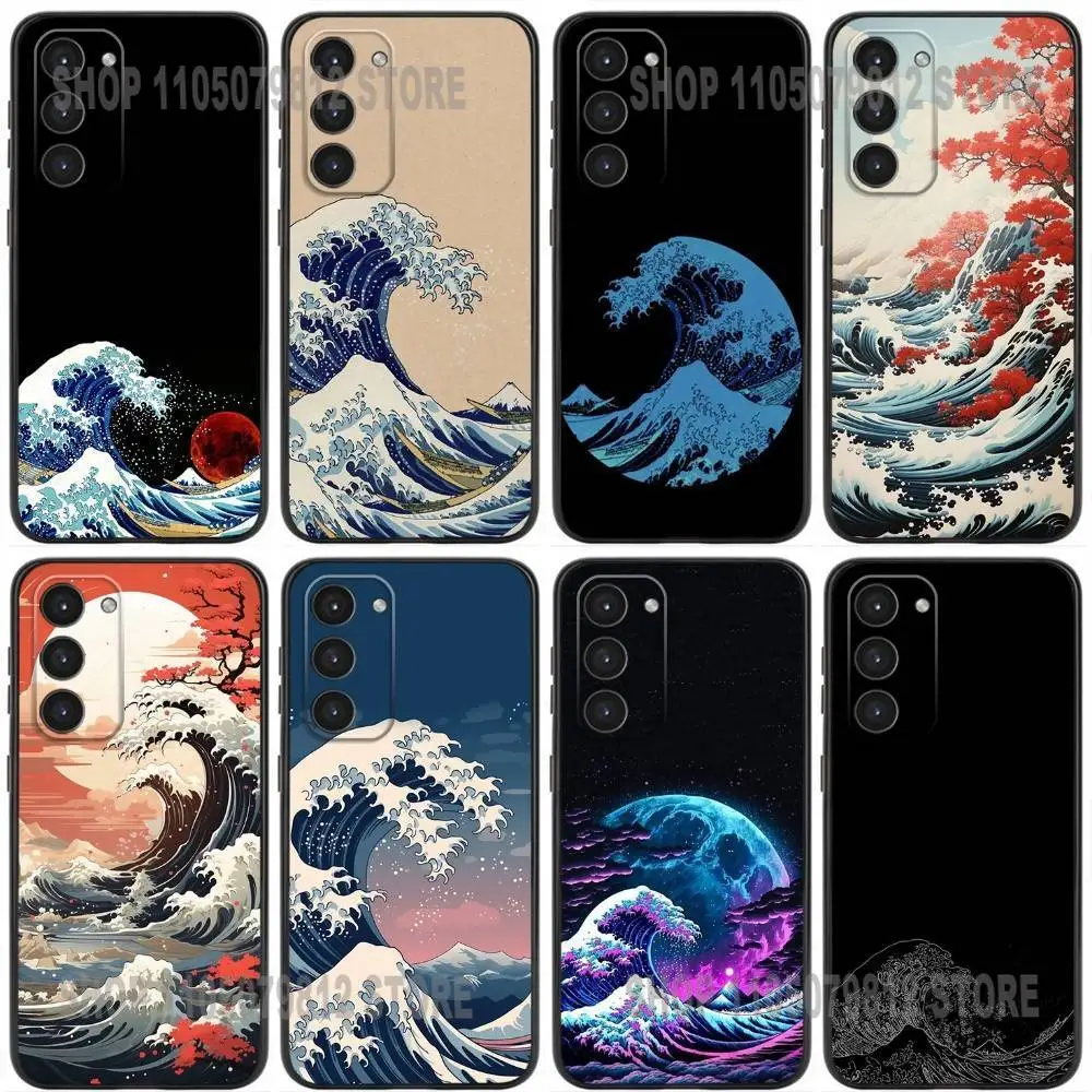 

The Great Wave Phone Case For Samsung Galaxy A32,21s,22,31,52,53,72,73,Note20,8,9,10 Soft Silicone Black Cover