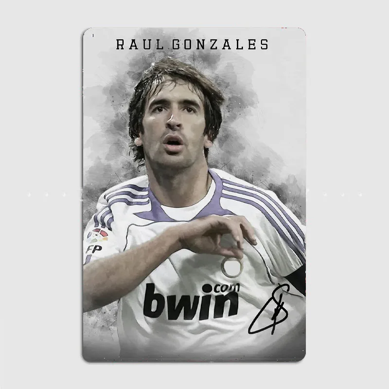 

Raul Gonzalez футболист плакаты ретро металлический плакат знак паб гараж клуб бар домашние настенные постеры украшение комнаты домашний декор
