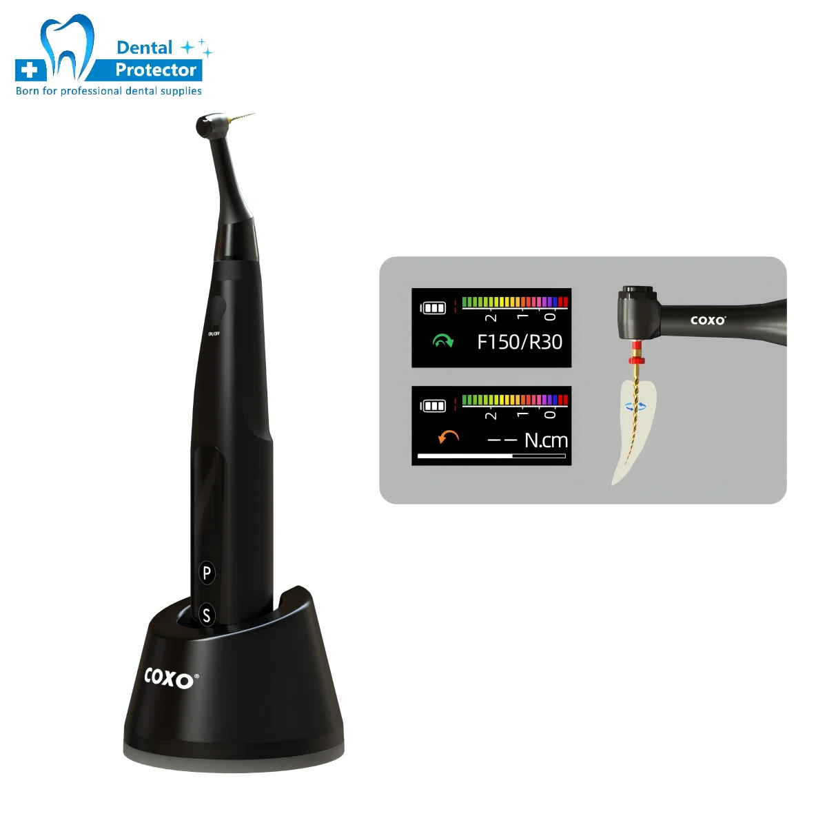 

Бесщеточный эндомотор для эндодонтического лечения с беспроводной зарядкой, апекслокатор, 4 режима работы, мини-насадка 6:1 для COXO