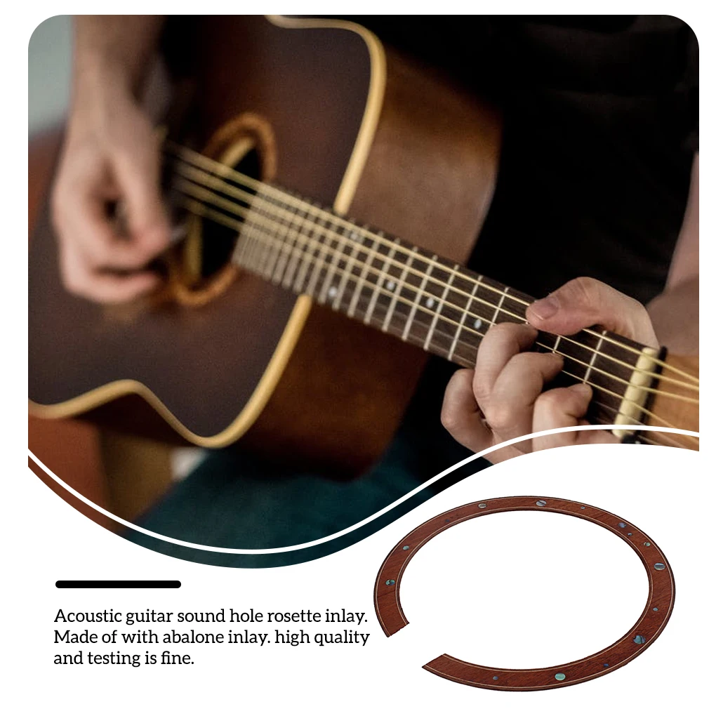 Boca Whorl incrustada Shell Inlay adesivos Soundhole sintonizador cordas roseta