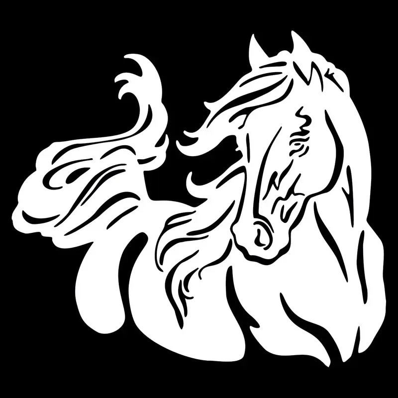 Beautiful Horse Pattern Car Body Stickers Stylish Pet Equine Car Body Decals Black/Silver,20*17CM