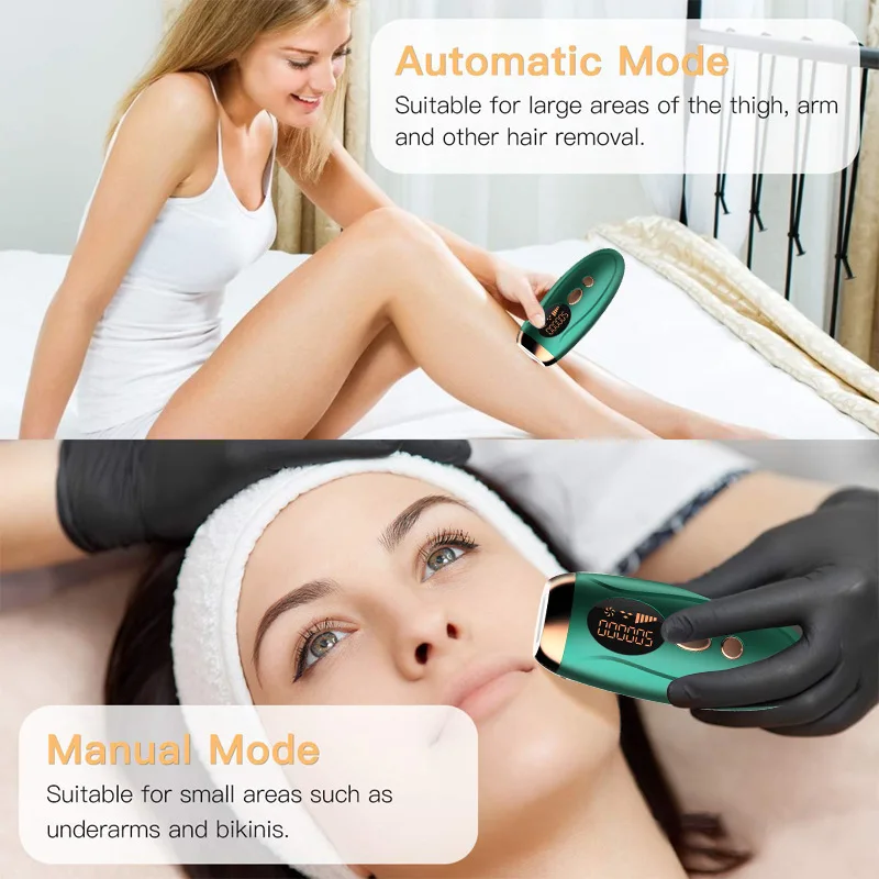 The most popular handheld portable permanent hair removal IPL light-emitting diode laser device for home use by women view 5