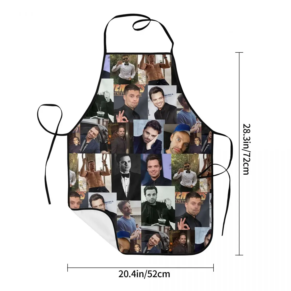 Sebastian Stan Pic Collage Aprons Chef Cooking Tablier Waterproof Bib Kitchen Cleaning Pinafore for Women Men Gardening