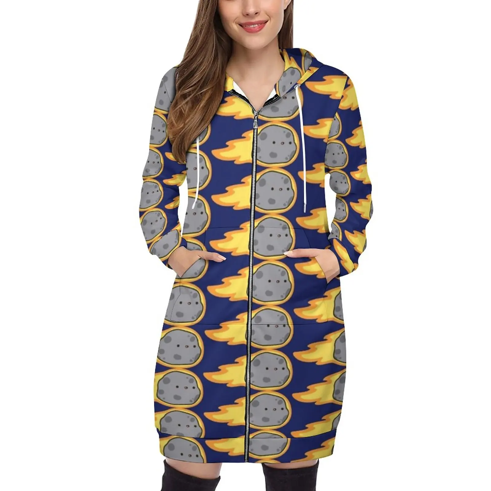 

Женская толстовка с капюшоном, с длинным рукавом и принтом