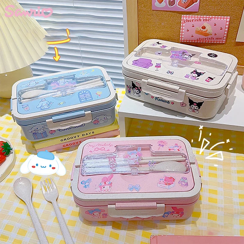 Sanrio Kuromi Lunch Box Cinnamoroll My Melody Lunch Box di grande capacitร contenitore di frutta per uso alimentare contenitore di freschezza ad