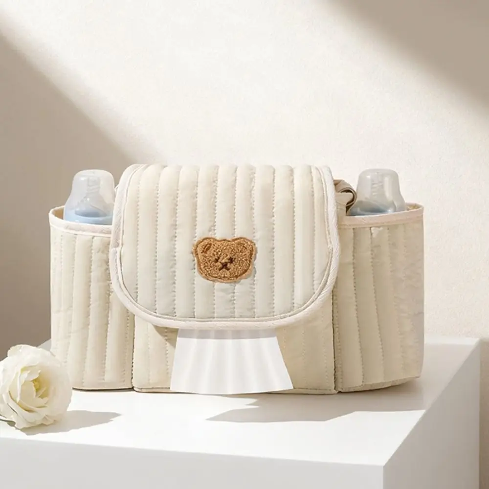 Oxford Cloth Mommy Bag Cute Bear Large Capacity Baby Stroller Bag Soft Maternity Storage Bags Pram Accessories Storage