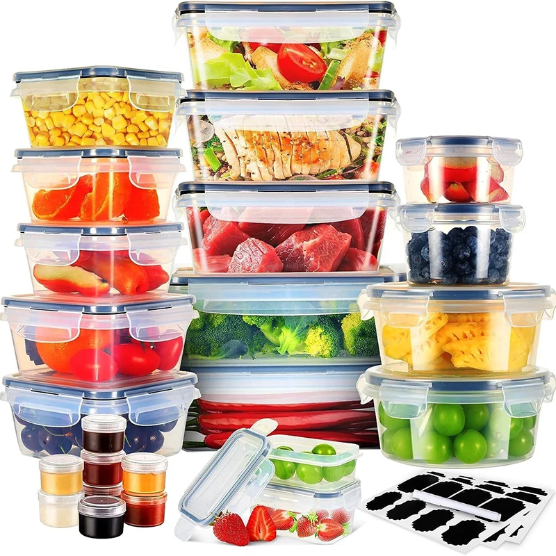 Kitchen Accessories Sealed 24PC Set of Keep Fruits and Vegetables Fresh Refrigerator Storage Plastic Lunch Box Convenience