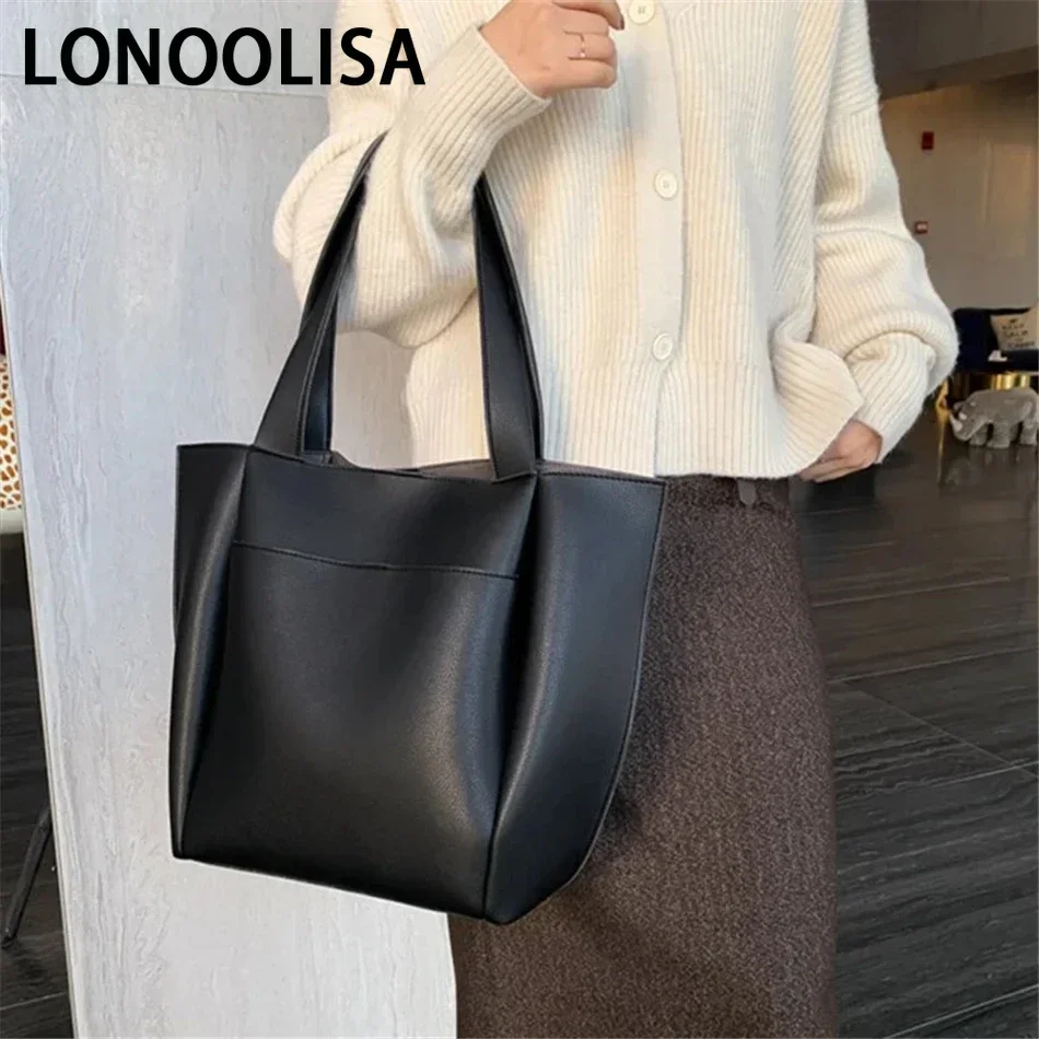 

Women's Bag Large Capacity Shoulder Bags High Quality PU Leather Handbags and Purse Female Retro Tote Bags Sac A Main Femme