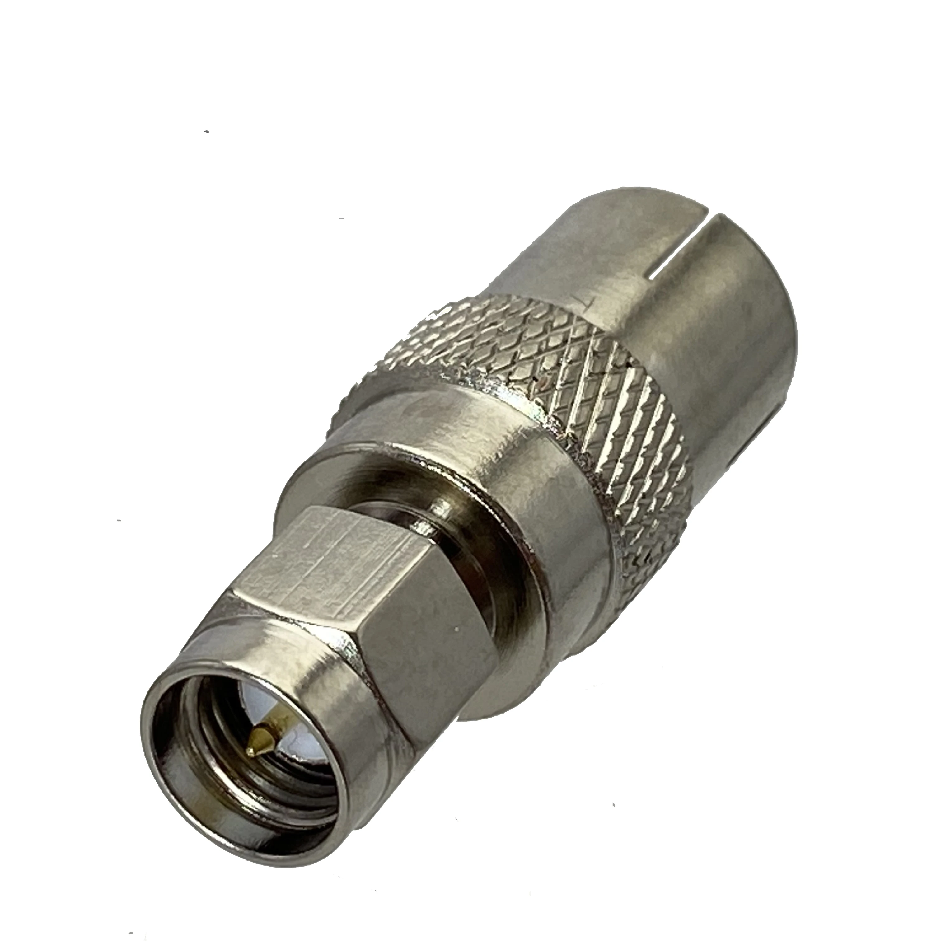 Adaptador IEC PAL DVB-T, conector hembra a SMA, macho, COAXIAL recto