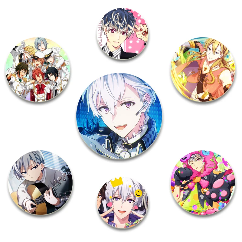 32/44/58mm Anime IDOLiSH7 Brooches Enamel Pin Backpack Collar Badge Cartoon Handmade Lapel Pins Jewelry Gifts for Friends