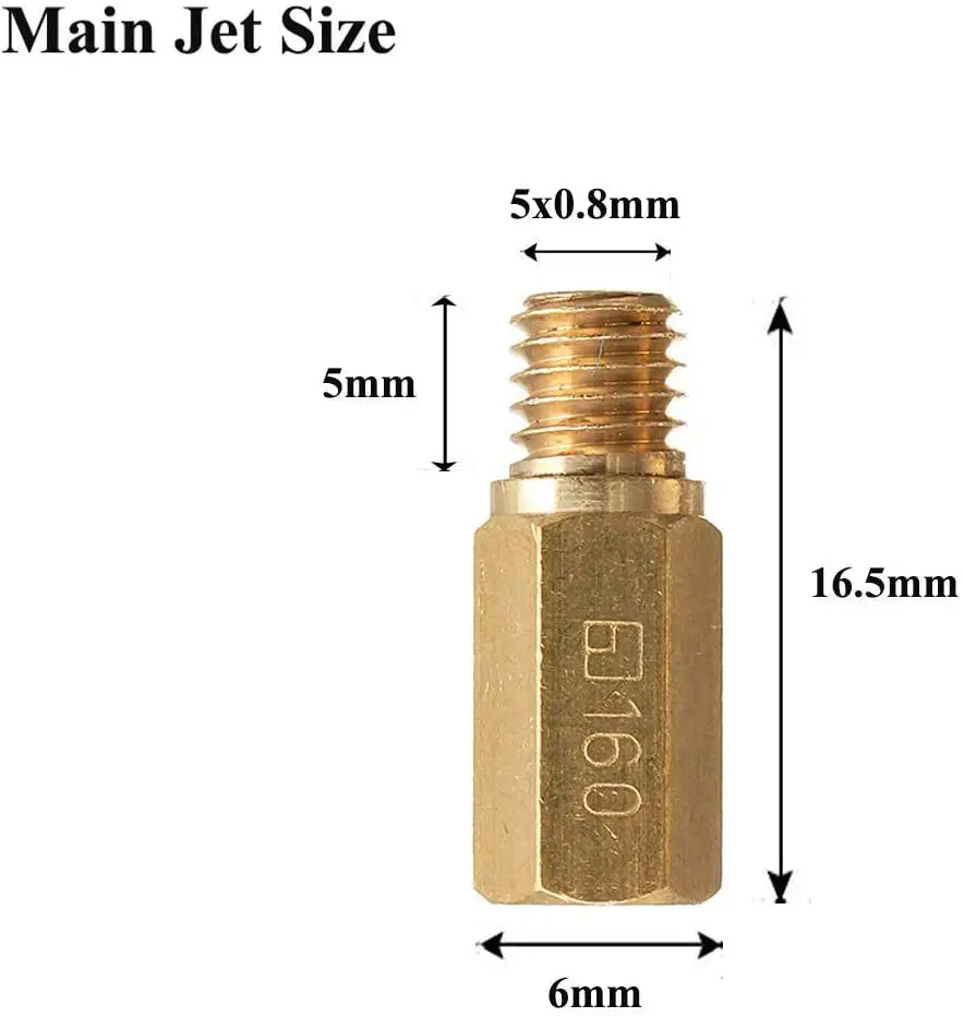 Pack of 1 Pieces Main Jet For Keihin FCR OKO KOSO PE PWK Carburetor Hexagon Motorcycle Main injector nozzle