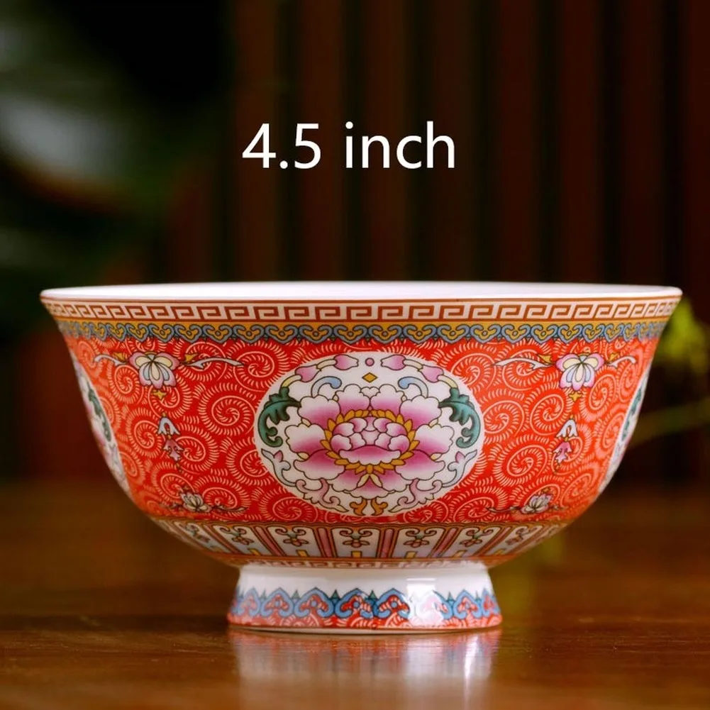 4.5 Inch Jingdezhen Ramen Bowl Ceramic Bone china Rice Soup Bowls Container Home Kitchen Dinnerware Tableware Accessories Crafts