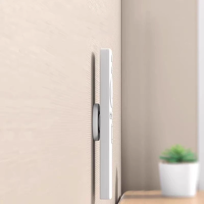 3 قطع حامل مغناطيسي بدون مثقاب - حامل جداري لأجهزة التحكم عن بعد TV/AC/DVD، تصميم أبيض موفر للمساحة