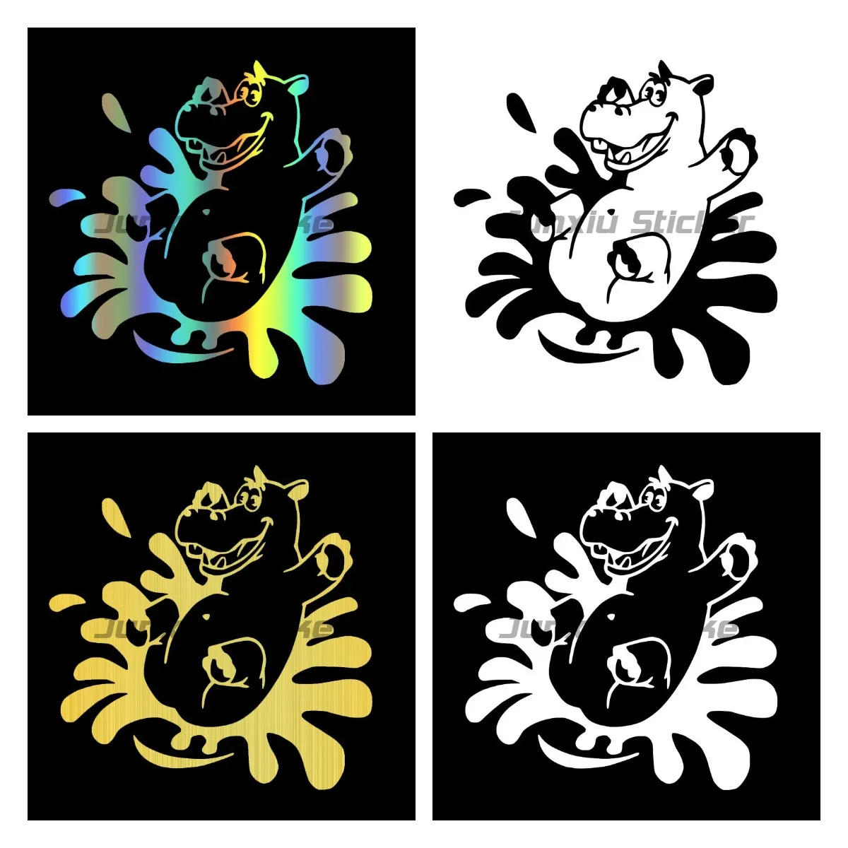 

Art Pattern Car Stickers Vinyl Waterproof Decal Hippopotamus Hippo Motorcycle Racing Laptop Helmet Trunk Decorative Accessories