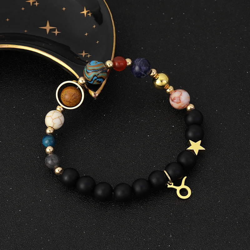 الكون الجديد غالاكسي ثمانية كواكب 12 كوكبة أساور للنساء النظام الشمسي أساور الميزان العذراء ليو مجوهرات