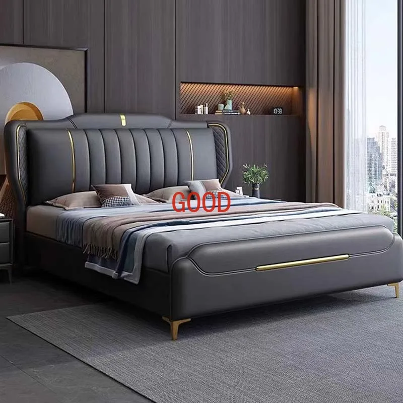 Luxury Bedroom Bed King Size Multifonction Hotel Double Bed Modern Lounge Cama Matrimonio Multifuncional Nordic Furniture