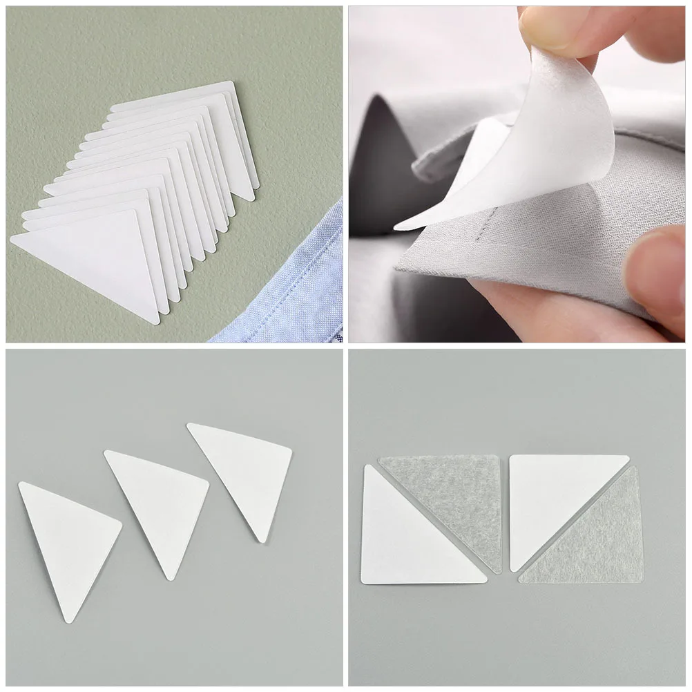 120 قطعة يبقى للرجال طوق القميص يدعم لاصق إدراج مثلث بولي كلوريد الفينيل البقاء ثابت أثناء الحركة فستان طوق القميص إدراج #3