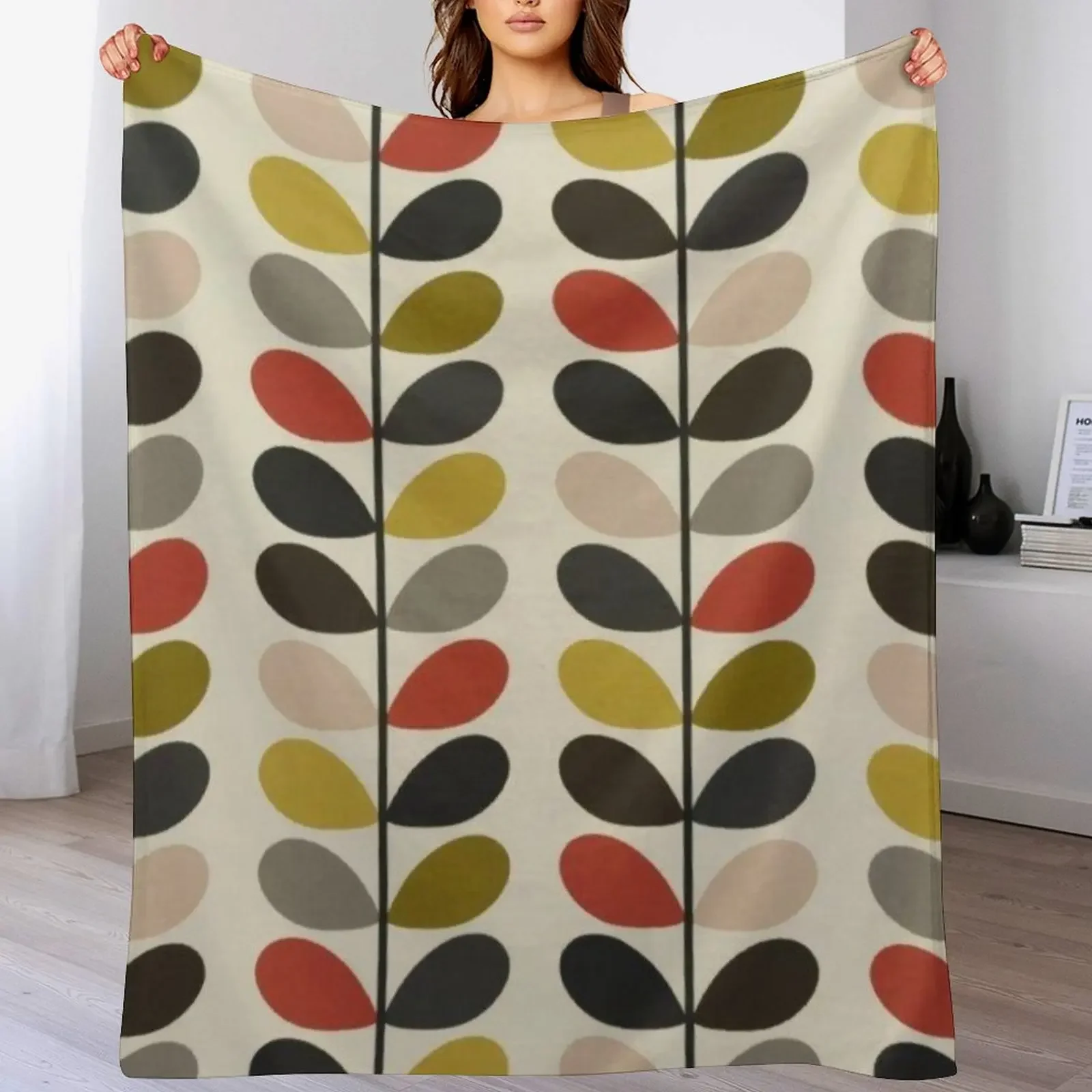 orla kiely multi stem,kiely pattern, orla kiely design,colorful multi stem ,No.2, Throw Blanket Shaggy Polar wednesday Blankets