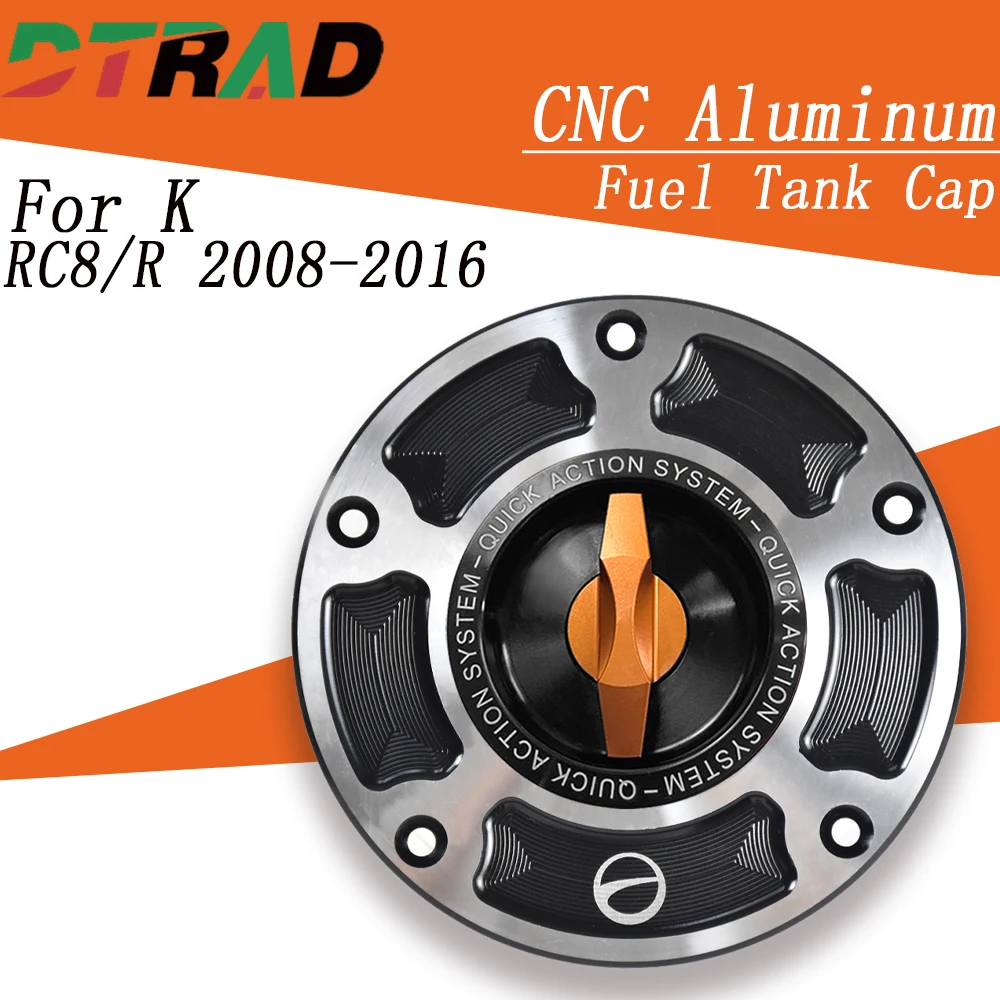 For RC8/R 2008-2016 CNC Aluminum Quick Filling Plug Fuel Tank Cap Motorcycle Fast Release Locking Gas oline Tank Cap Accessories