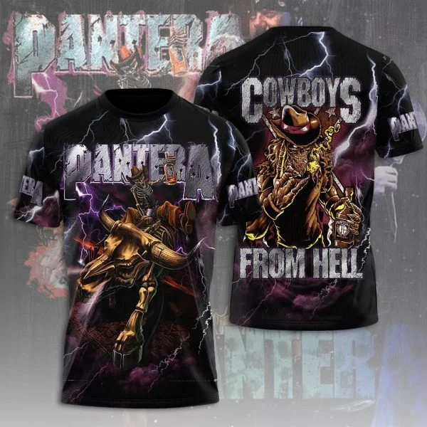 Classic Rock Band Pantera Album T-Shirts 3D Printing Men Women Hip Hip Short Sleeve T Shirt Oversized Streetwear Men\'s Clothing