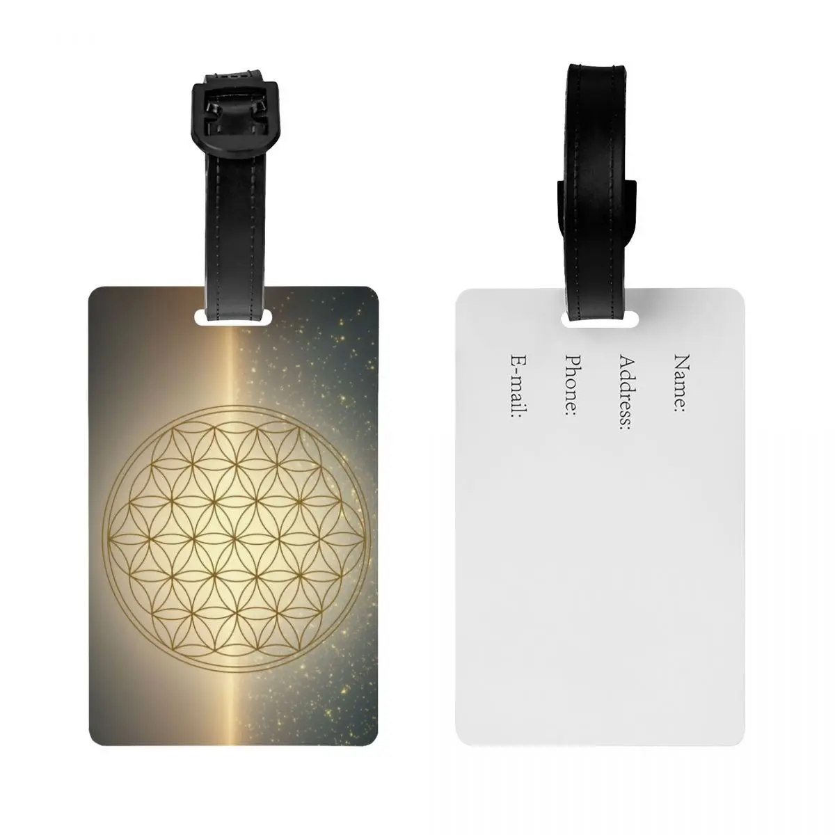 Flower Of Life Luggage Tags Custom Mandala Buddhism Baggage Tags Privacy Cover ID Label