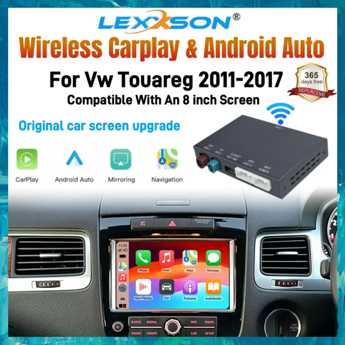 Wireless Carplay Android Car Modification Module For Volkswagen Touareg With 8-inch Screen 2011-2017 Mirrorlink OEM Functions