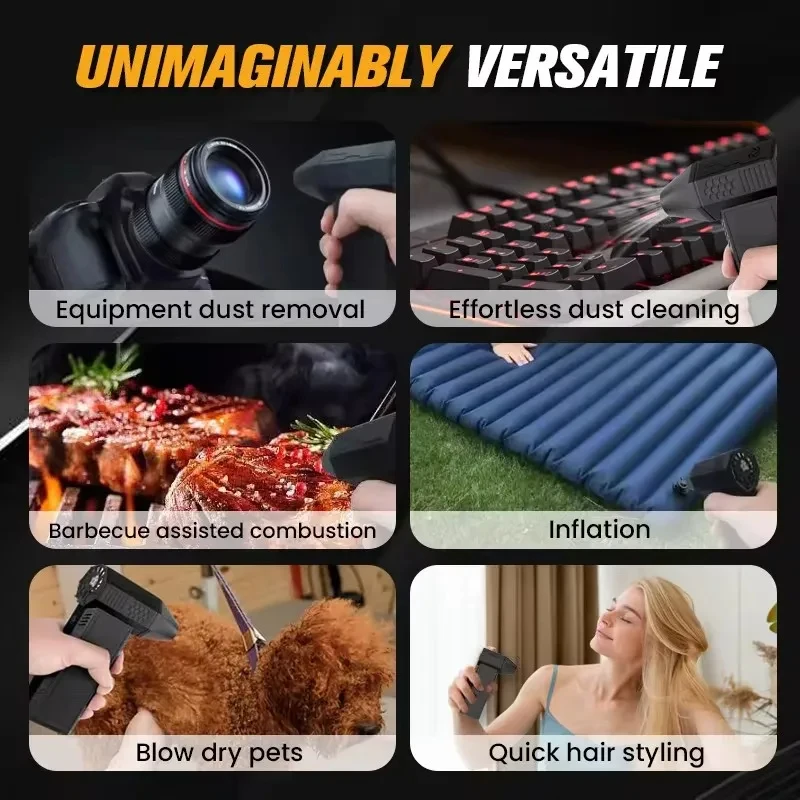 Mini Air Blower Turbo Jet Fan 130000 RPM Handheld Duct Fan Powerful Fan Suitable for Computer Keyboards Cars and Home Cleaning