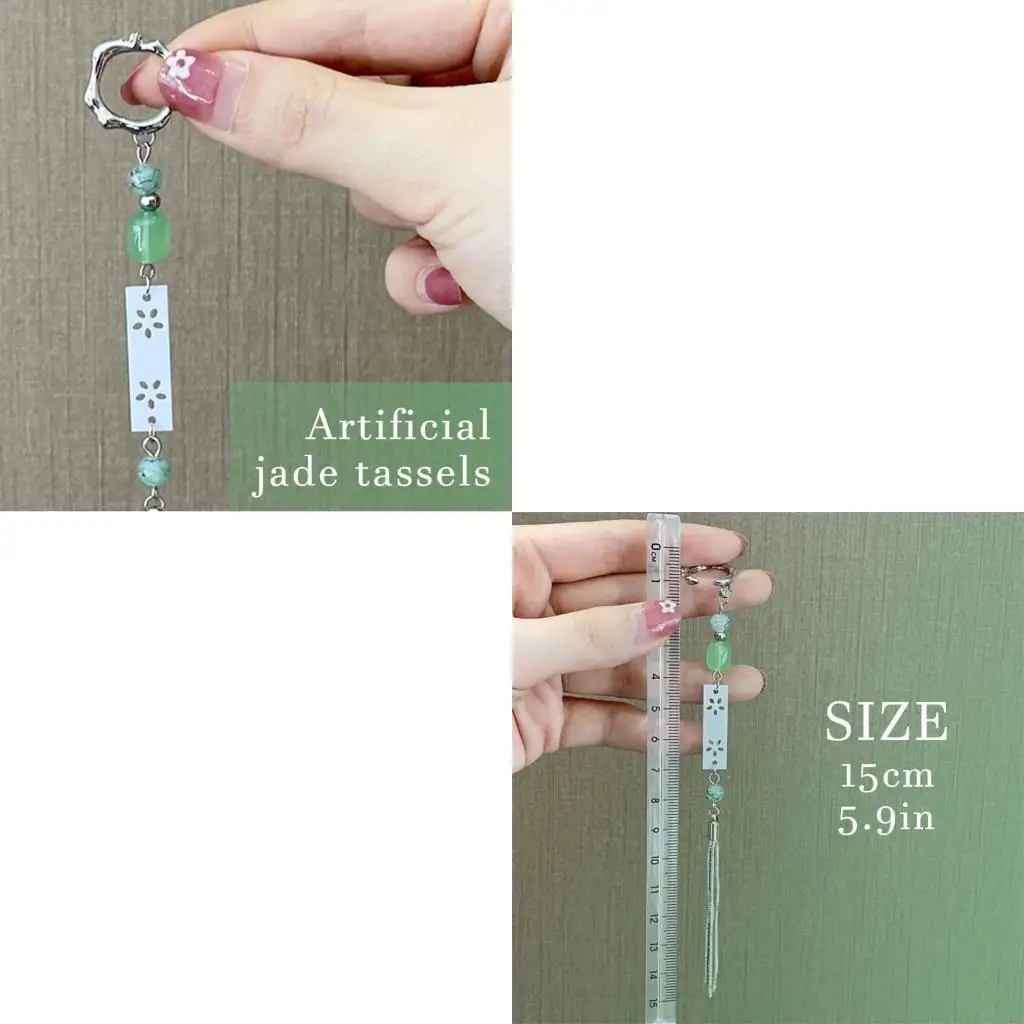 Modern Chinese Long Tassels Ear Cuff Dangle Chain Ear Cuff for Women