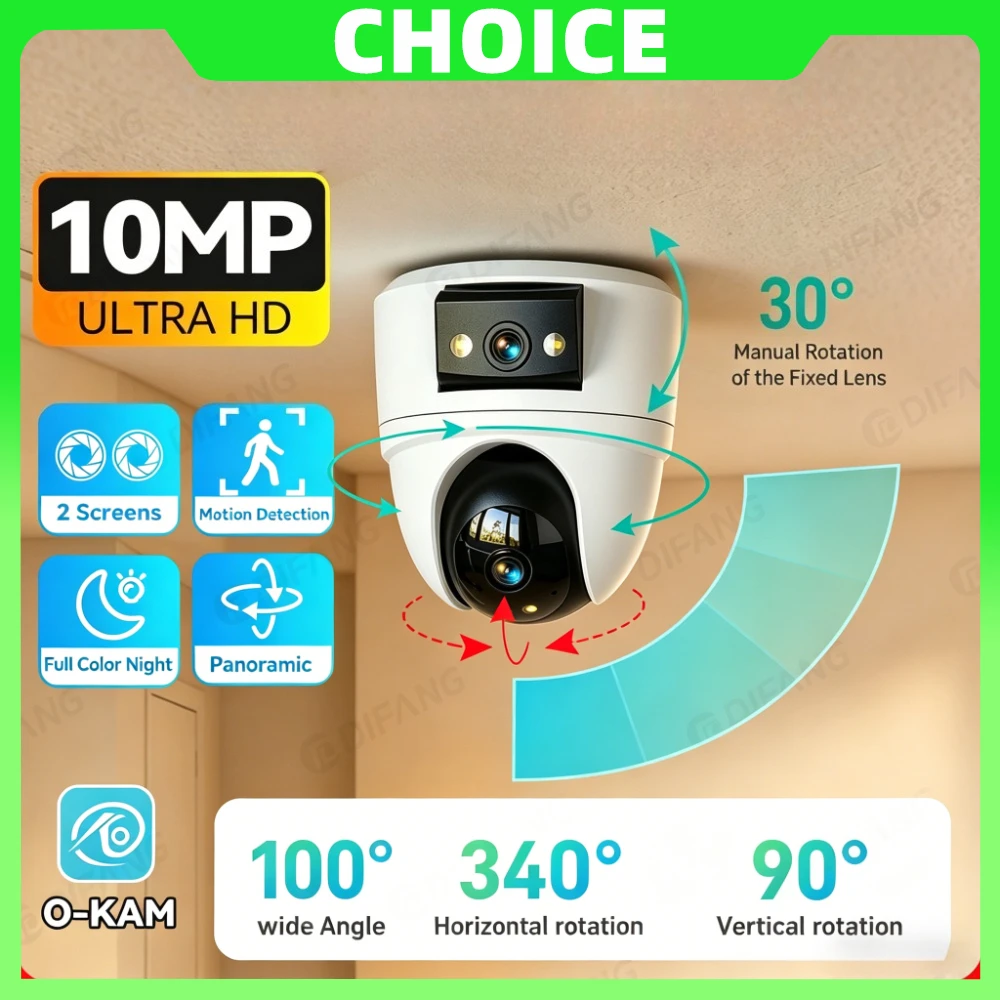 

Pet Camera 4K WiFi Indoor Pan Tilt Pet Monitor with Night Vision 2 Way Audio 10MP Dual Lens Baby Cam for Home Security