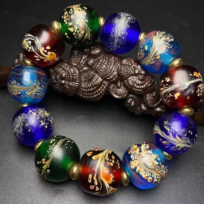 Returning old glass phoenix tai Bracelet Powerful Amulet Collectible Jewelry for women