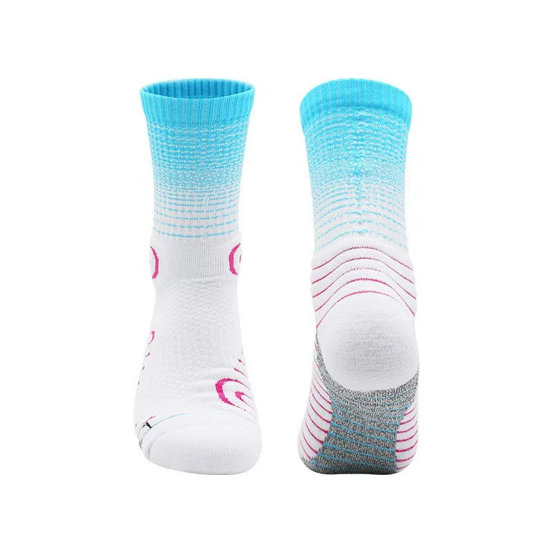 Autumn and winter basketball socks, men\'s mid length sweat absorbing sports socks, high top socks, children\'s towel bottom socks