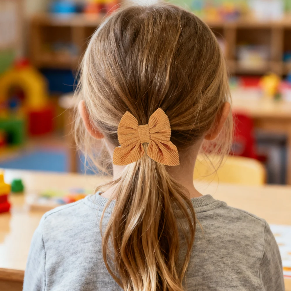 4/10 Stück Cord-Haarspangen für Kinder, Große Mädchen-Haarschleifen, Niedliche Haaraccessoires Geeignet für Kinder, Babys und Jugendliche – Detail 3