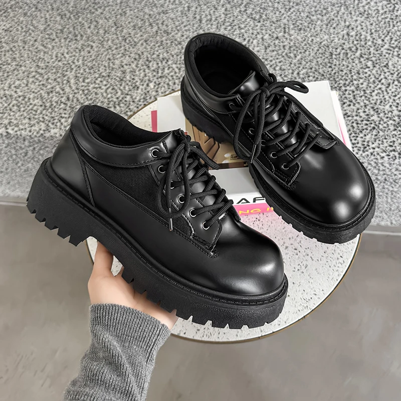 

Men Casual Shoes Lace Up British Style Platform Oxfords High Quality Derby Shoes Fashion Breathable Outdoor Shoes For Male 39-44