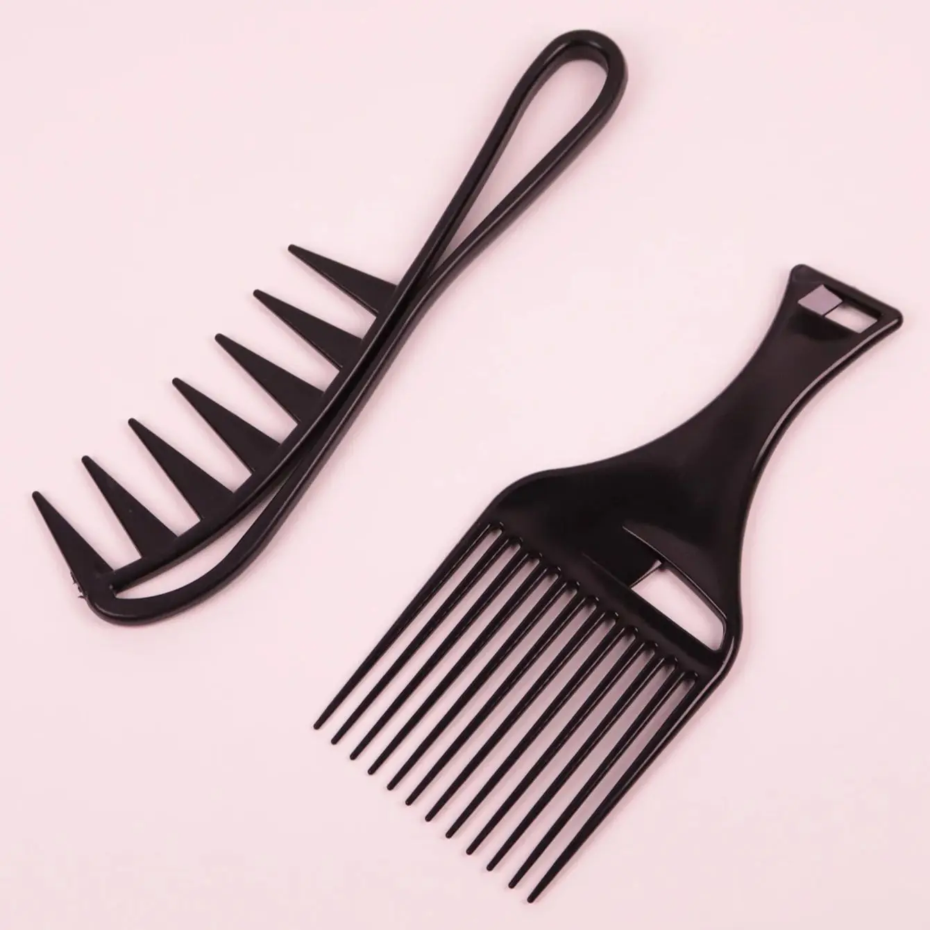 

Black styled comb set, wide toothed large hair comb, insertable African comb Special for real hair wigs