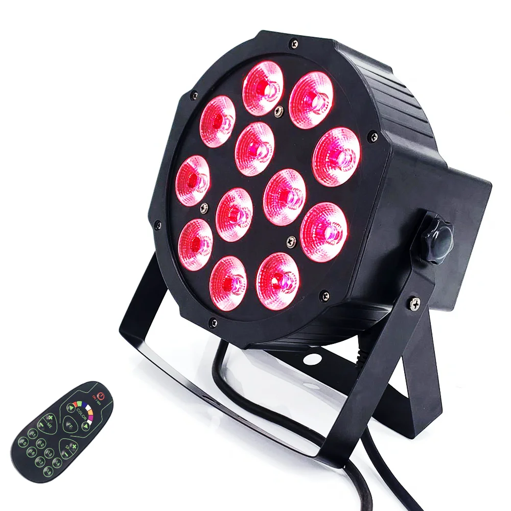 Imagem -06 - Led Par Light com Controle Remoto sem Fio 12x18w Rgbwauv Equipamento de Lavagem de Discoteca Canais Dmx 512 Iluminação de Palco Dmx