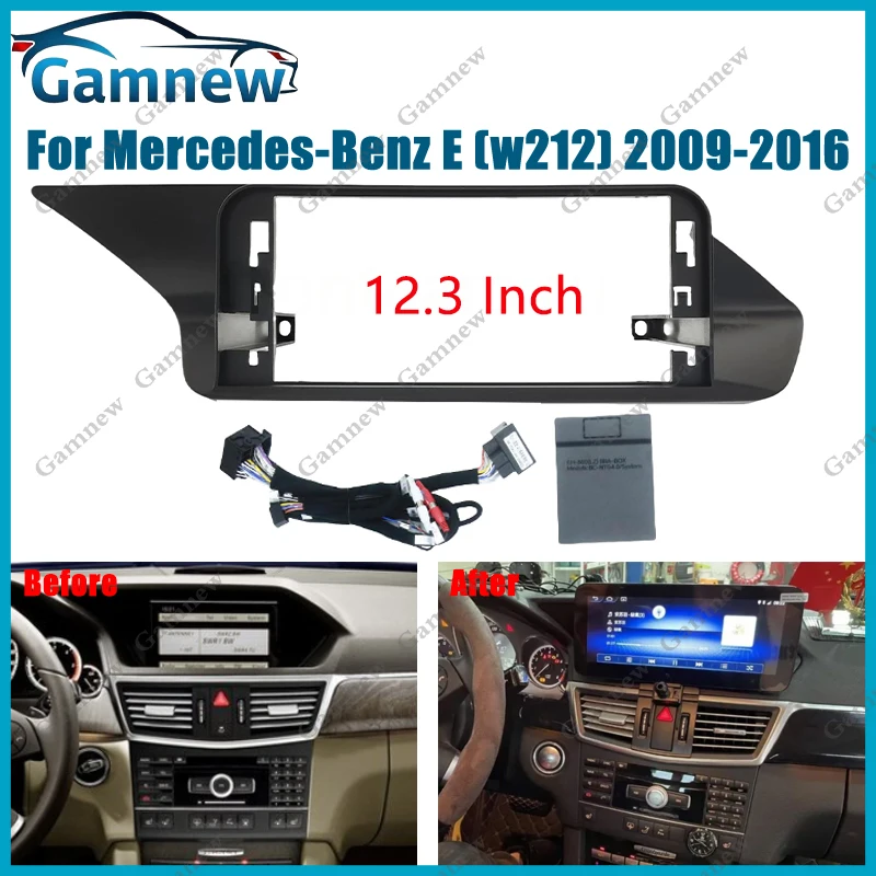 

12.3 Inch Car Frame Fascia Adapter Canbus Decoder Android Radio Dash Fitting Panel Kit For Benz E (w212) 2009-2016