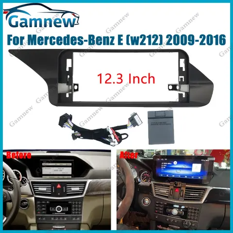 12.3 인치 자동차 프레임 근막 어댑터 Canbus 디코더 안드로이드 라디오 대시 피팅 패널 키트 벤츠 E (w212) 2009-2016