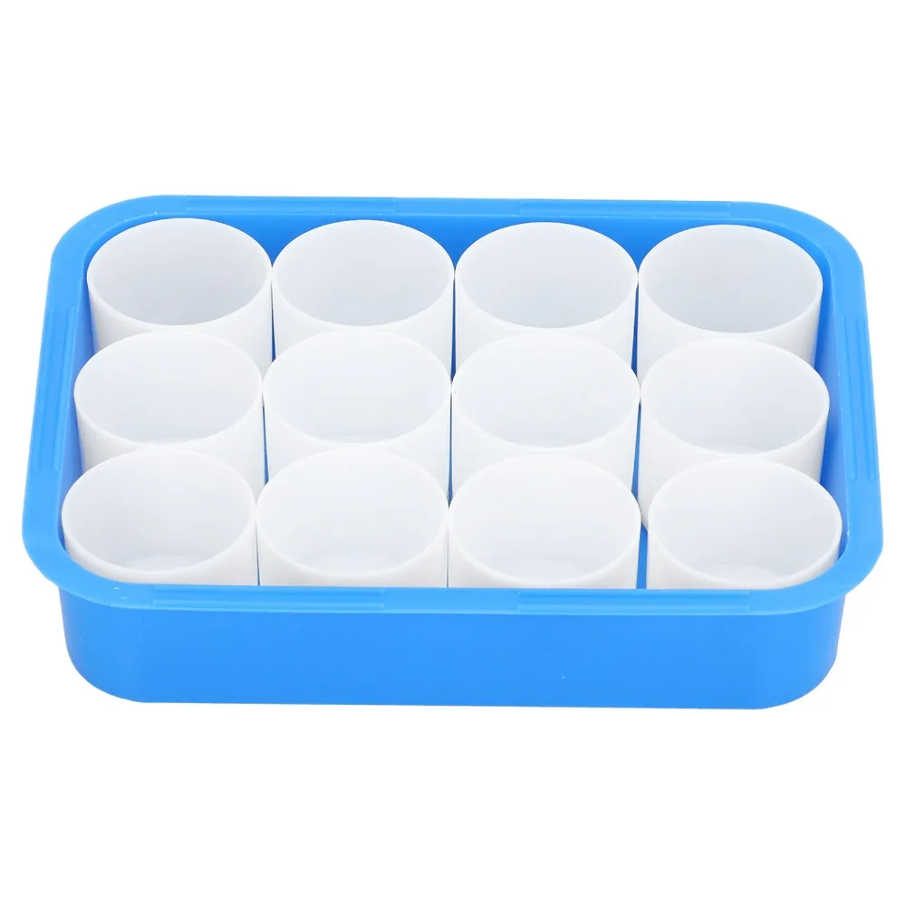 

12PCS Built-in Cup Groove Paint Palette Smooth Inner Wall Solid Pigment Mixing Tray Lightweight Art Color Tray Art Coloring Work