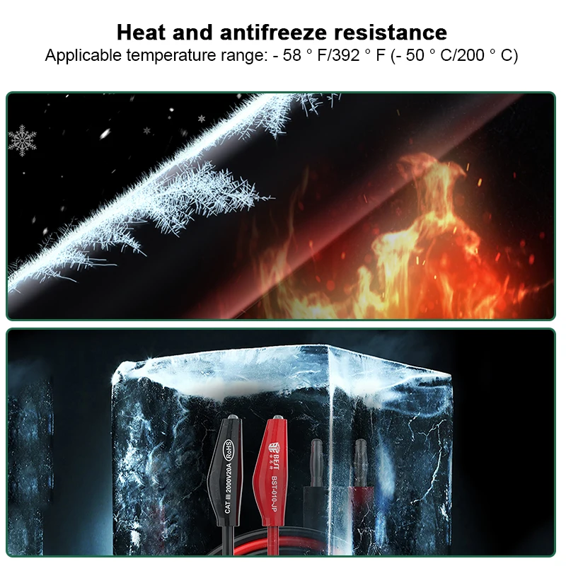 BST-010-JP 2000V 20A Multi-meter Test Leads Cable Line Banana Plug to Alligator Clip low impedance Double DIY Tools Test Wires