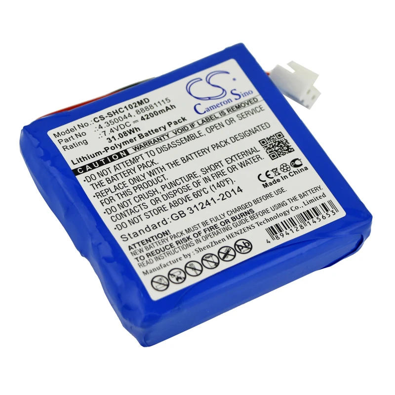 Cameron Sino 4200mAh Battery For Schiller 4.350044  88881115 ECG AT102 +  Cardiovit AT102+  MS-2007  MS-2010  MS-2015