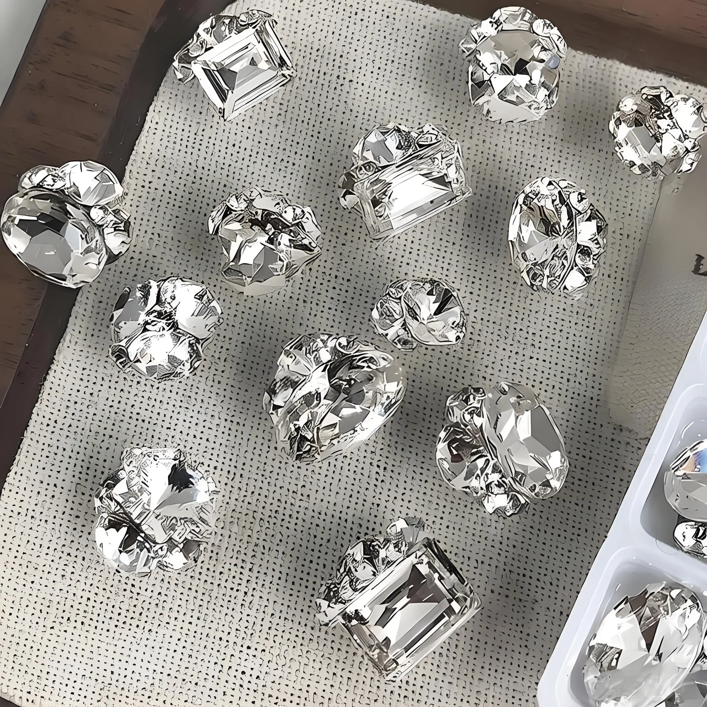 

5PCS Bottomless Rhinestone Studding Stacked Crystal Diamonds Gemstones Pile Charm Accessories Nails Decoration Manicure Supplies