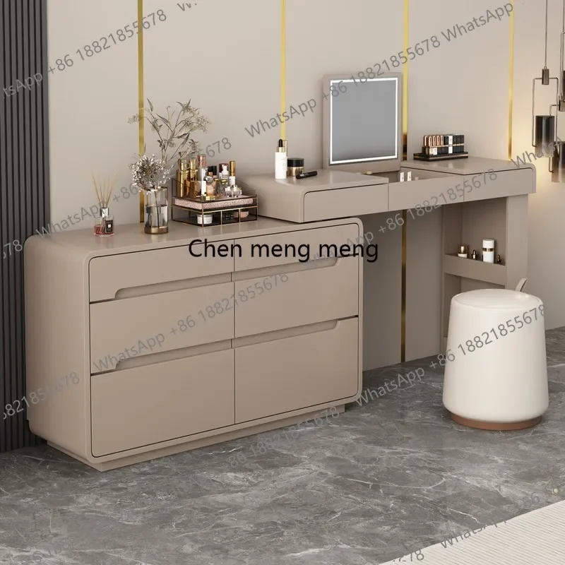 White Bedroom Vanity Table Makeup Mirror Desk Chair Dressing Table Storage Drawers Living Room