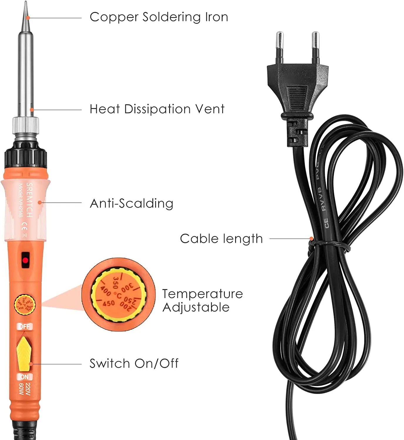 อัพเกรดเครื่องเชื่อมเหล็กชุด60W Tmeperature พร้อมบน/ปิดลวดชุดเครื่องทำความร้อน Fast Repair เครื่องมือ
