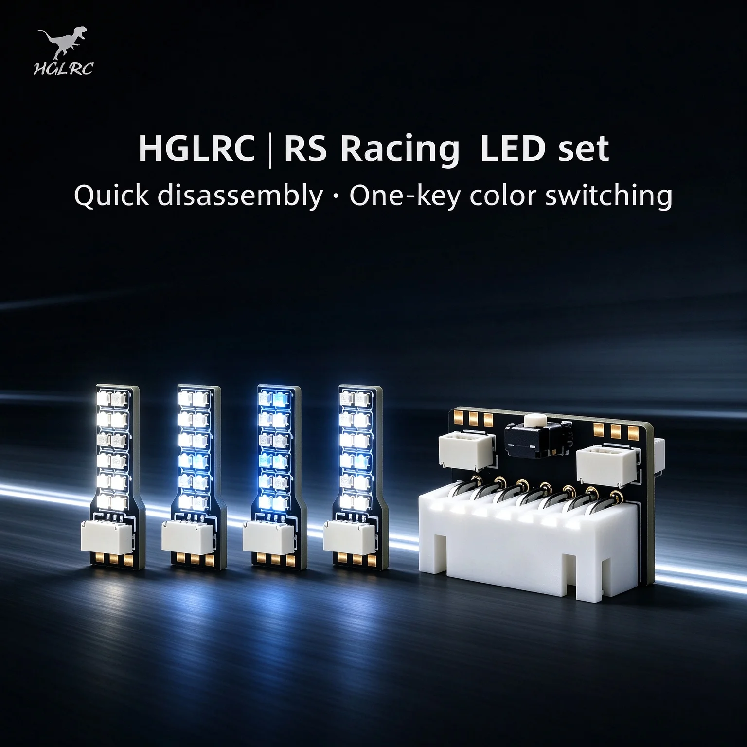 HGLRC RS LED Light Strip Set 6 Colors One-Key Switching 5 Brightness Levels 4 Modes Plug for RC Drone