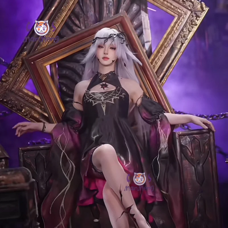 

New Hella Path to Nowhere Cosplay Costume Sexy Women's Dress Halloween Party Accessories Crown Props Hella Uniform Set S-XXL