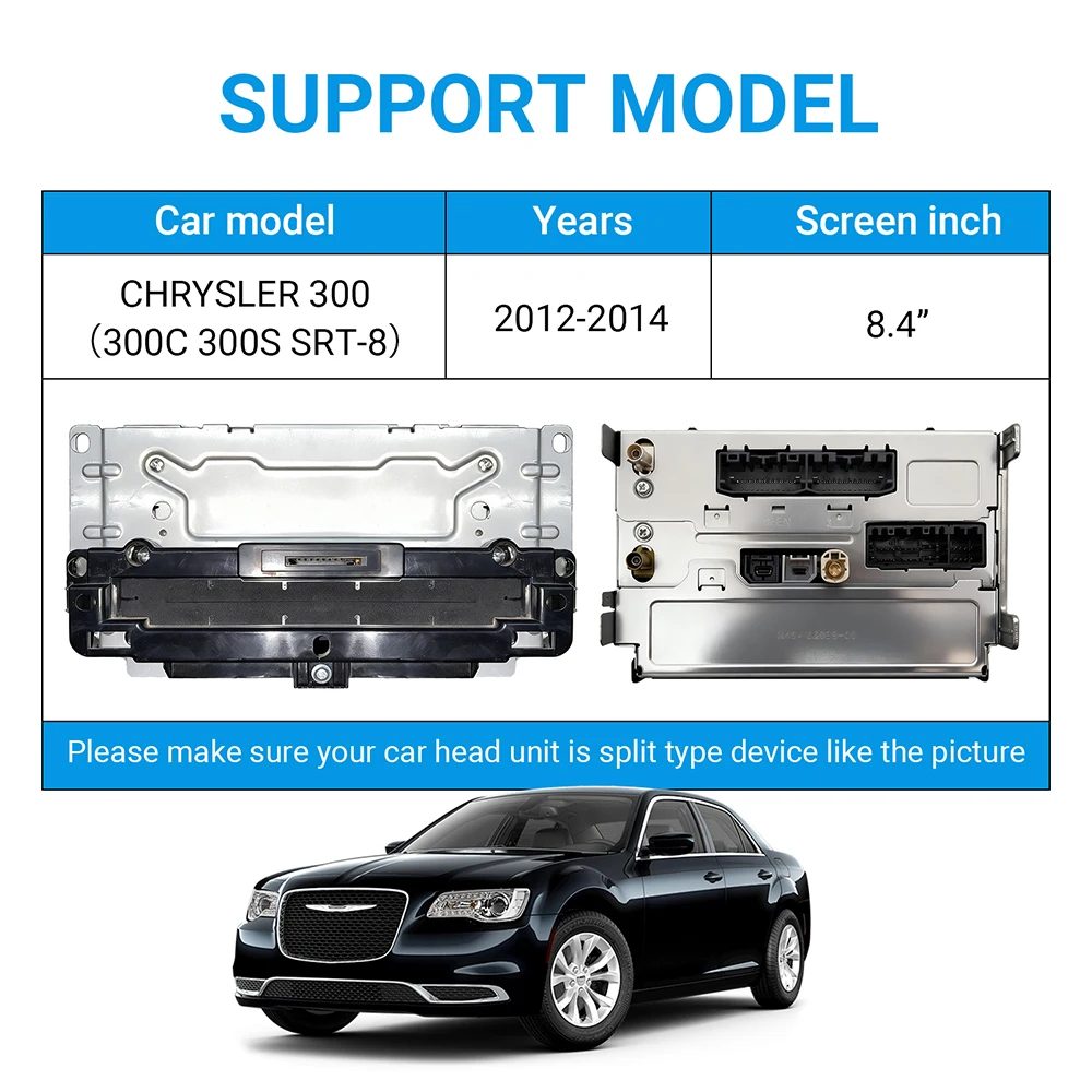 Wireless CarPlay Android Auto Retrofit Kit Decoder Box For Chrysler 300 Series 2011 2012 2013 2014 2015 2016