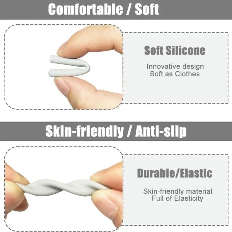 New 2 Pairs Anti-Slip Eyeglass End Temple Tips Silicone Frame Leg Glasses Retainer Cushion Ear Sock Sleeve Comfort Eyewear - view 4